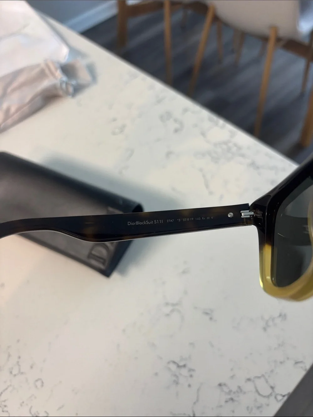 Dior Sunglasses - Black and Yellow like new condition